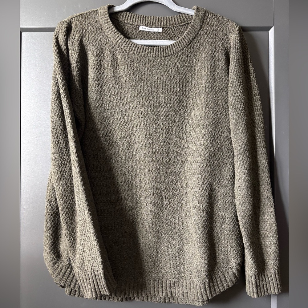 Pink Clover Textured Olive Sweater - Picture 1 of 5